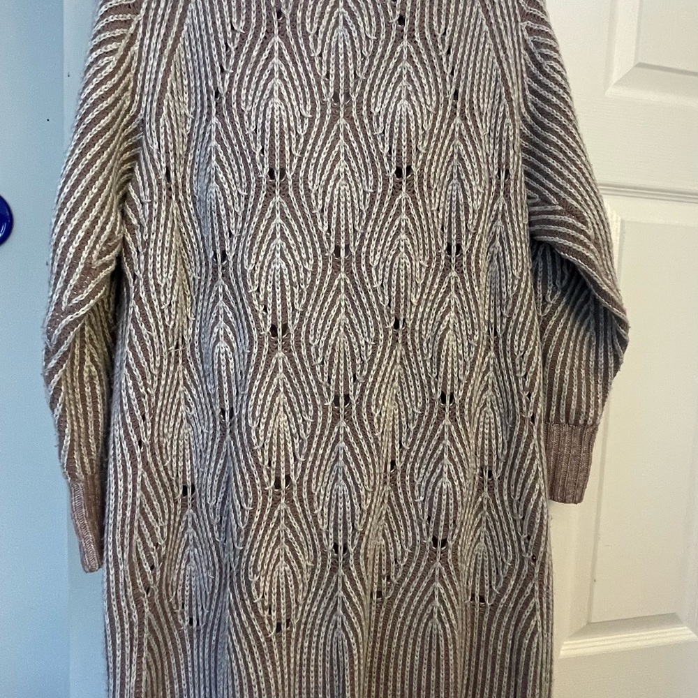 Simply Vera Vera Wang Brown and Cream Patterned Sweater Dress